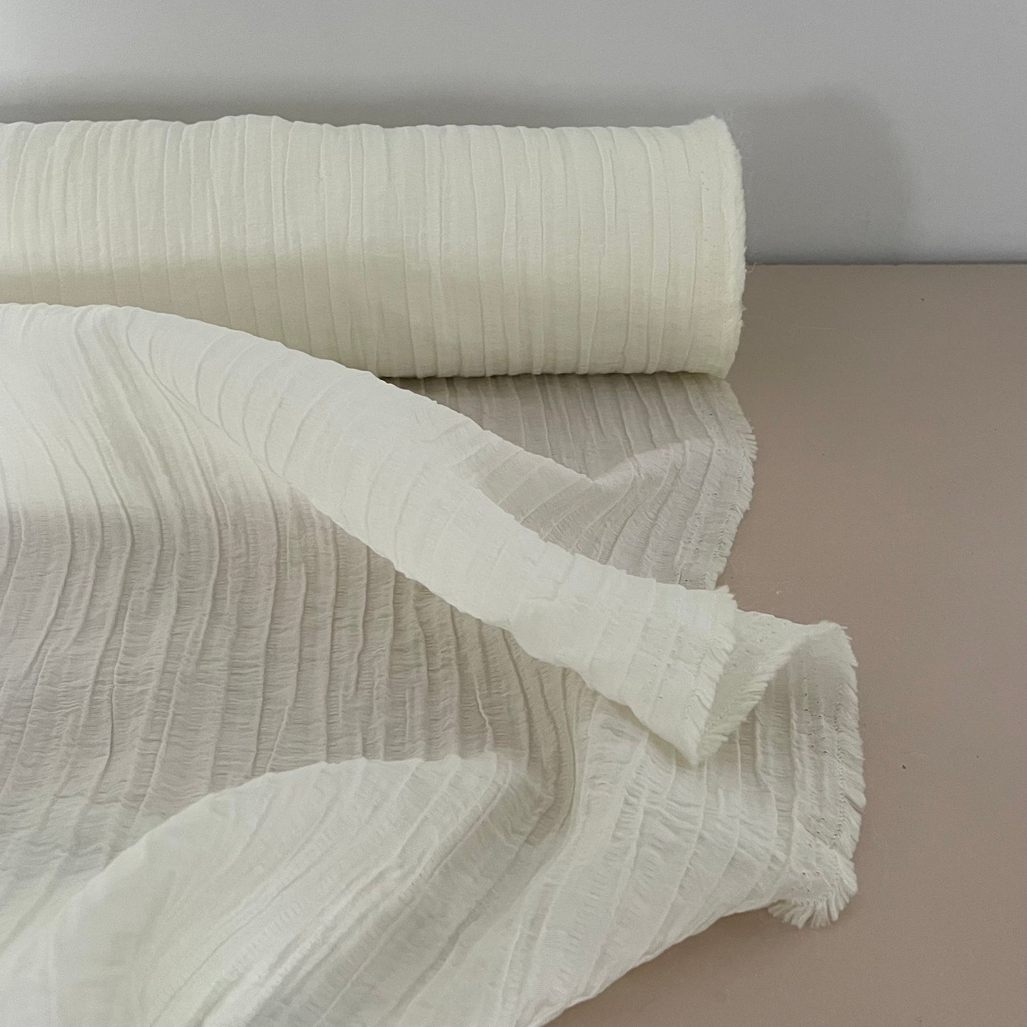 TEXTURED TENCEL BLEND - CREAM RIPPLE
