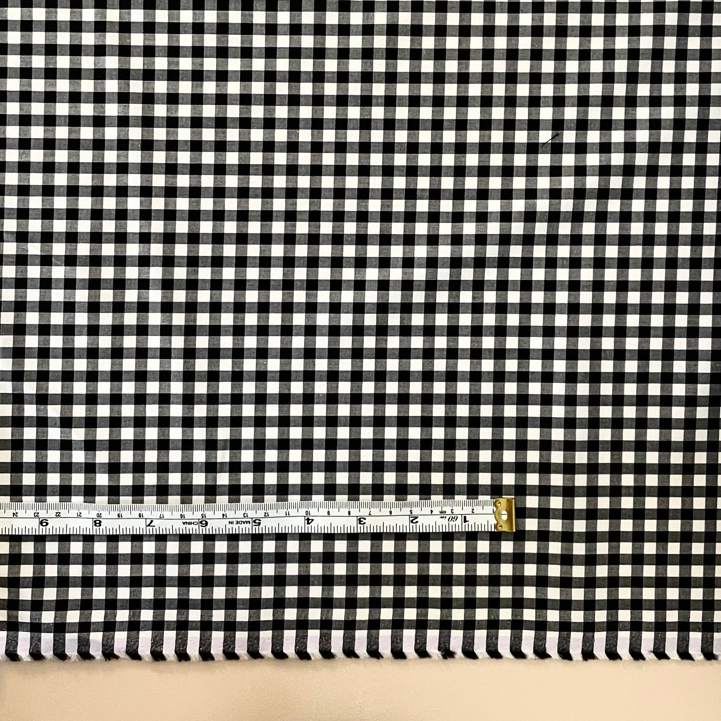 JAPANESE SUPIMA COTTON GINGHAM - BLACK & WHITE