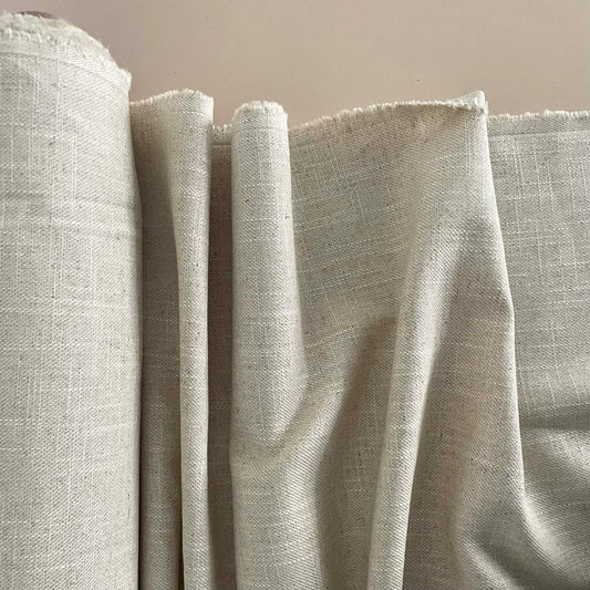 LINEN COTTON TEXTURED WEAVE - NATURAL