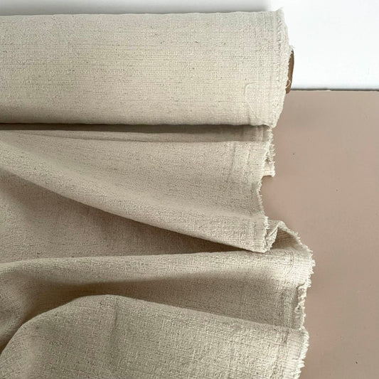 COTTON LINEN TEXTURED WEAVE - NATURAL