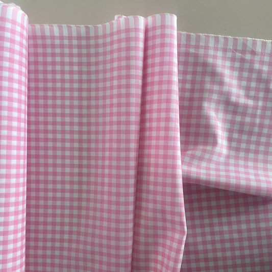 JAPANESE SUPIMA COTTON GINGHAM - PINK & WHITE