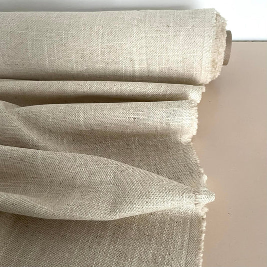 LINEN COTTON TEXTURED WEAVE - NATURAL