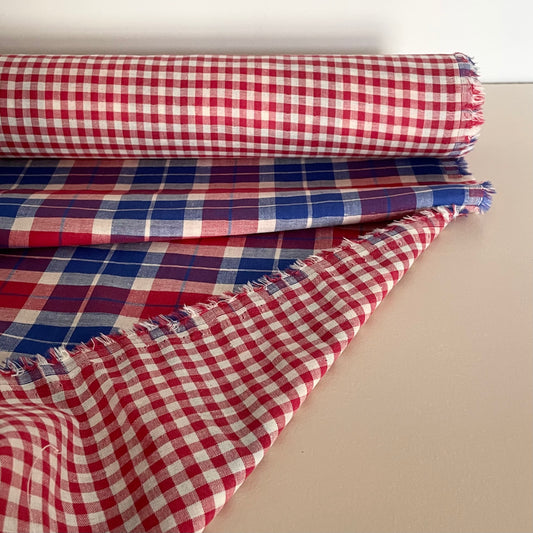COTTON DOUBLE GAUZE - PLAID & GINGHAM