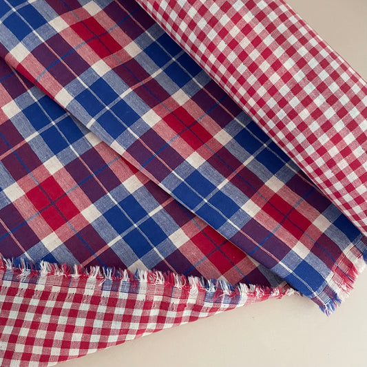 COTTON DOUBLE GAUZE - PLAID & GINGHAM
